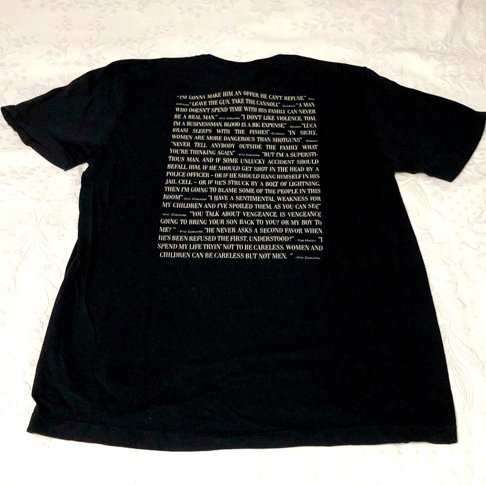 Lucky Brand Tee NWT “The Godfather” Movie Tee Graphic Print Front/Back Size S - Picture 6 of 12